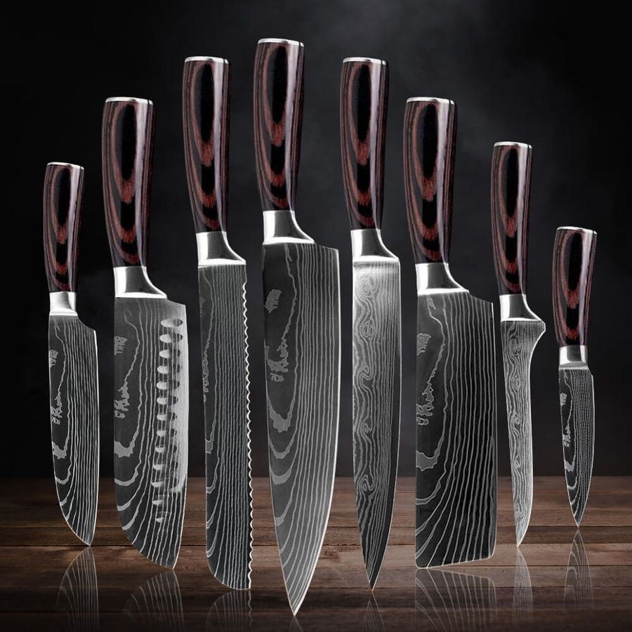 10 Pieces Custom Handmade Chef Knife Set With Leather Bag