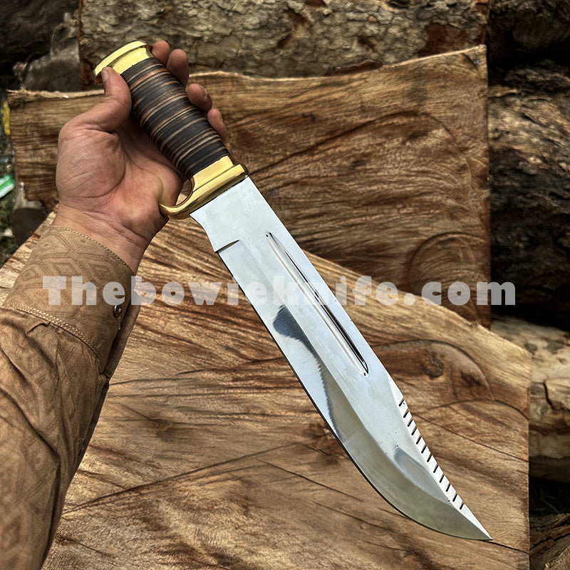 Best Camping Hunting Bowie Knife With Leather Sheath DK222 The Bowie
