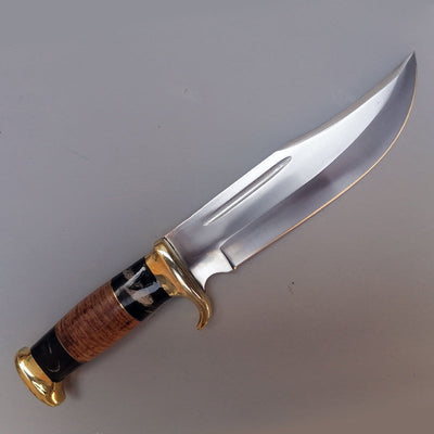 Bowie Knife Crocodile Dundee Style 14-Inches Brass Guard And Pommel Leather Handle TBK-1012