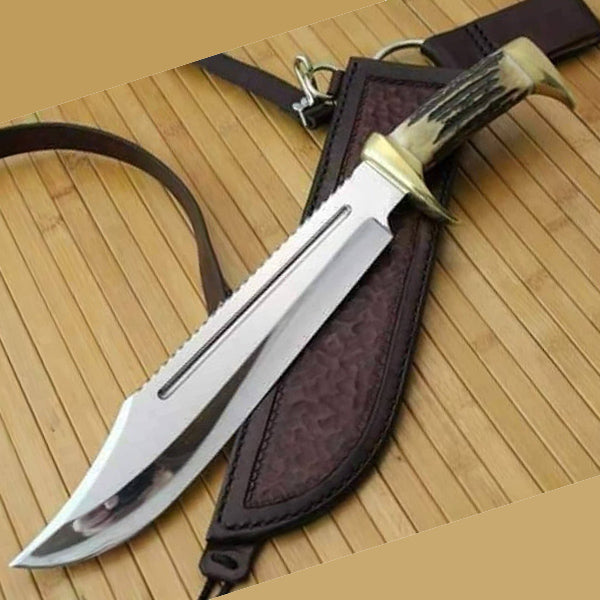 Stag Handle Bowie Knife For Sale