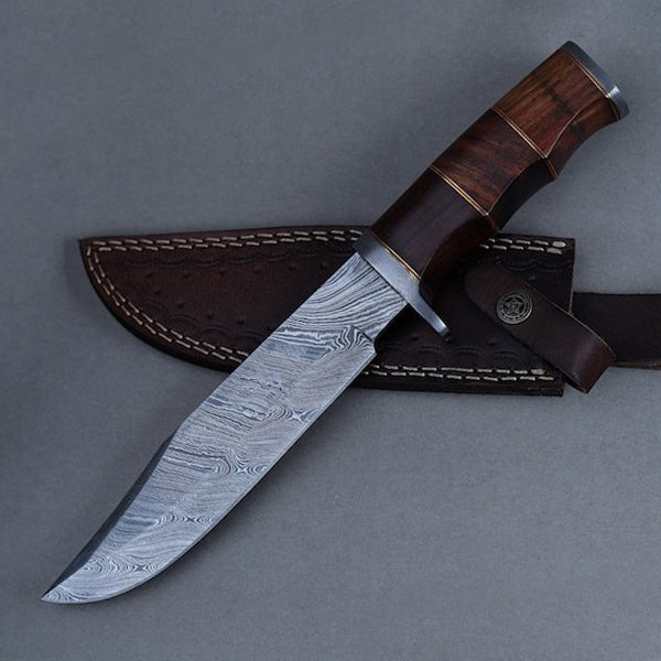 Buy the Damascus DM1195 Bowie Fixed Blade Knife - ​DNA LEISURE