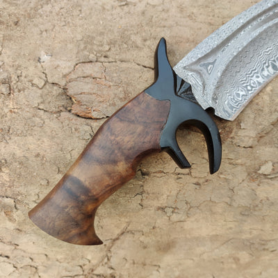 Bowie Knife Damascus Steel Knife Wood Handle DK-139