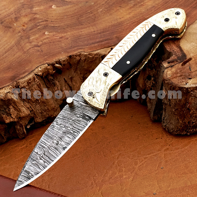 Damascus flip pocket knife, Hobbies & Toys, Stationery & Craft, Craft  Supplies & Tools on Carousell