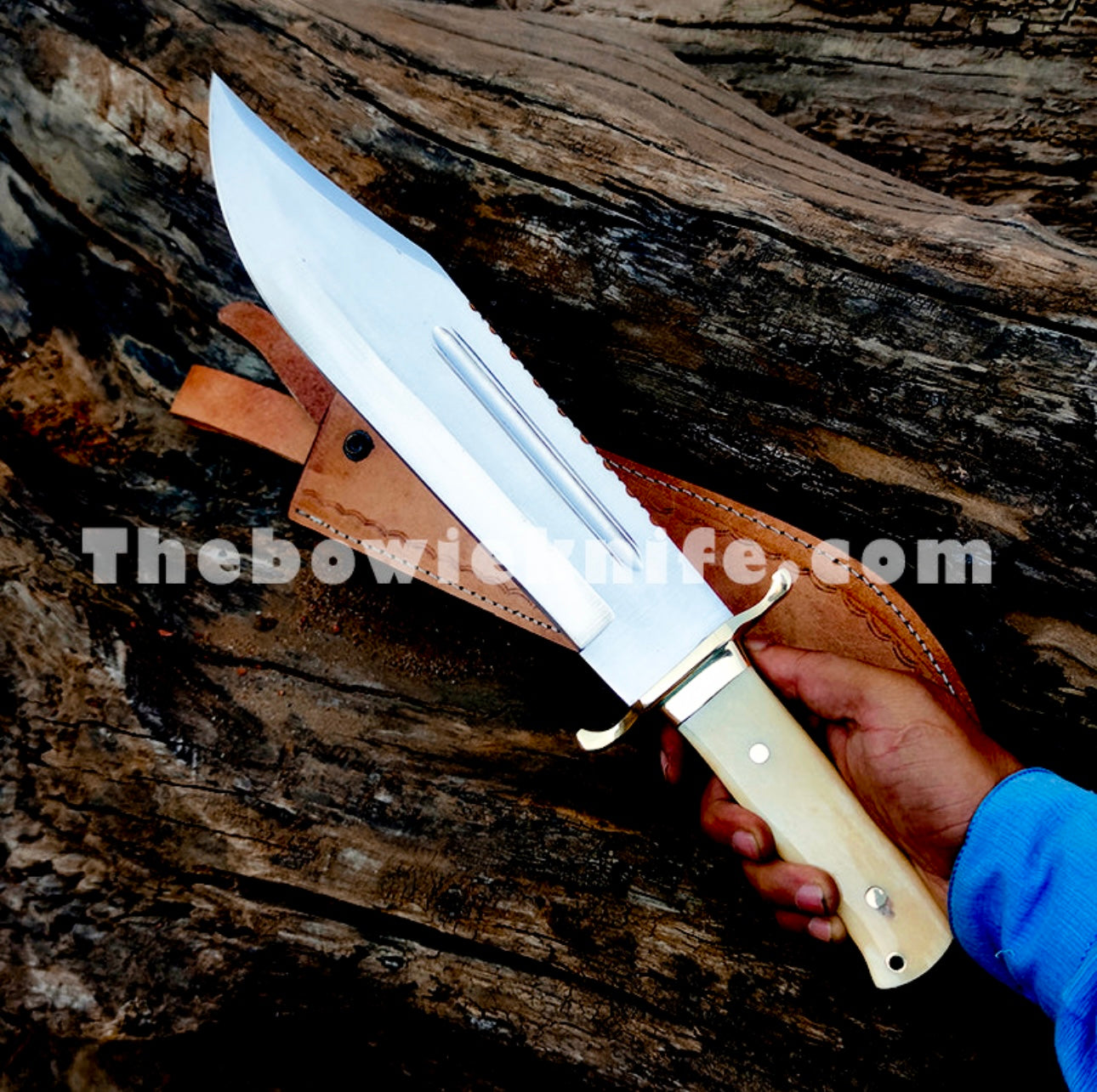 Large Bowie Knife with Bone Handle – Pro Survivals