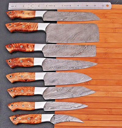 8 Pieces Chef Knife Set With Leather Bag