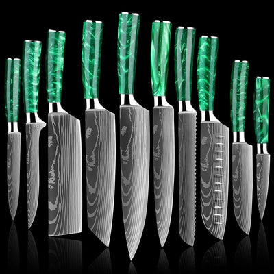 10 Pieces Premium Chef Knife Set With Leather Bag