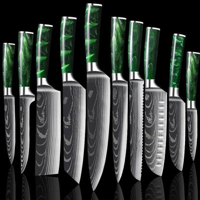 10 Pieces Premium Chef Knife Set With Leather Bag
