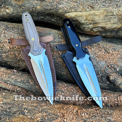 2 Pieces Best Dagger Knives Stainless Steel Blade Micarta And Bull Horn Handle DK-246