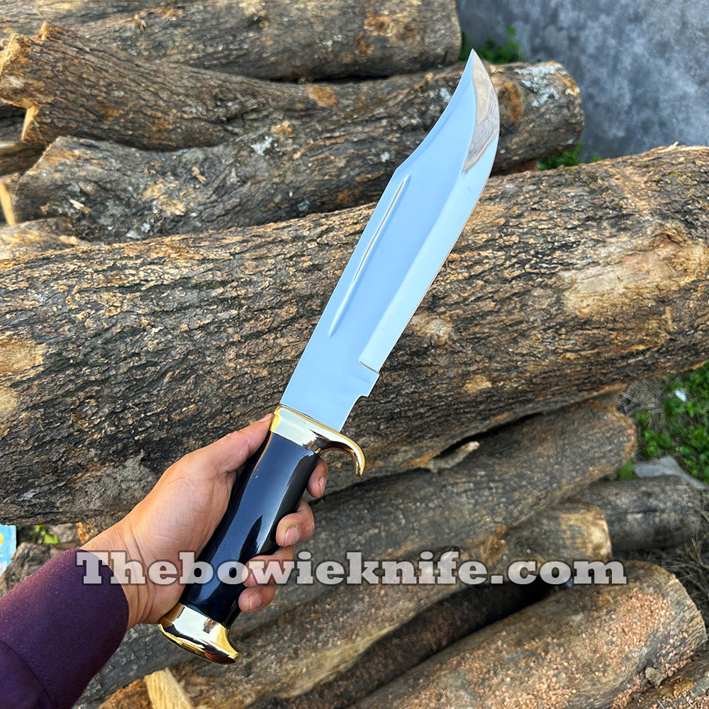 Best Bowie Knife Stainless Steel Blade Bull Horn Handle Crocodile Dundee Knife Style DK-251