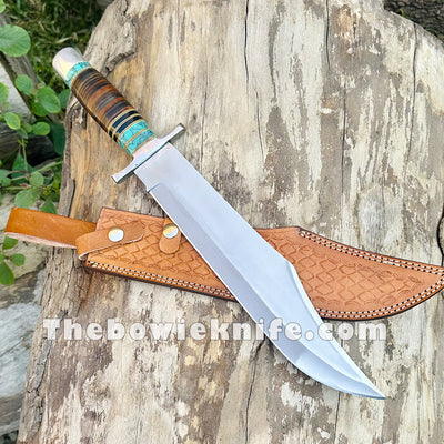 Top Bowie Knife Steel Blade Custom Craft Handle With Knife Sheath DK-232