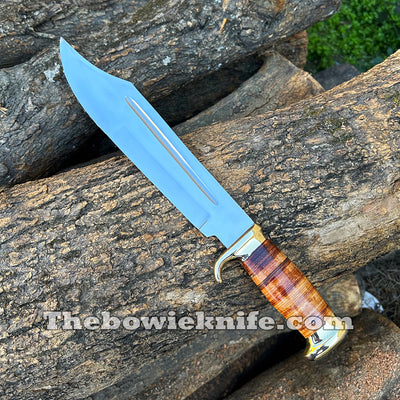 Best Bowie Knife 440c Steel Blade Leather Handle Crocodile Dundee Knife Style DK-250