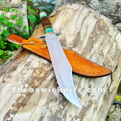Top Bowie Knife Steel Blade Custom Craft Handle With Knife Sheath DK-232
