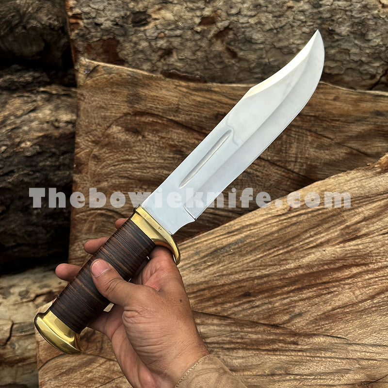 Best Hunting Bowie Knife With Leather Sheath DK-224