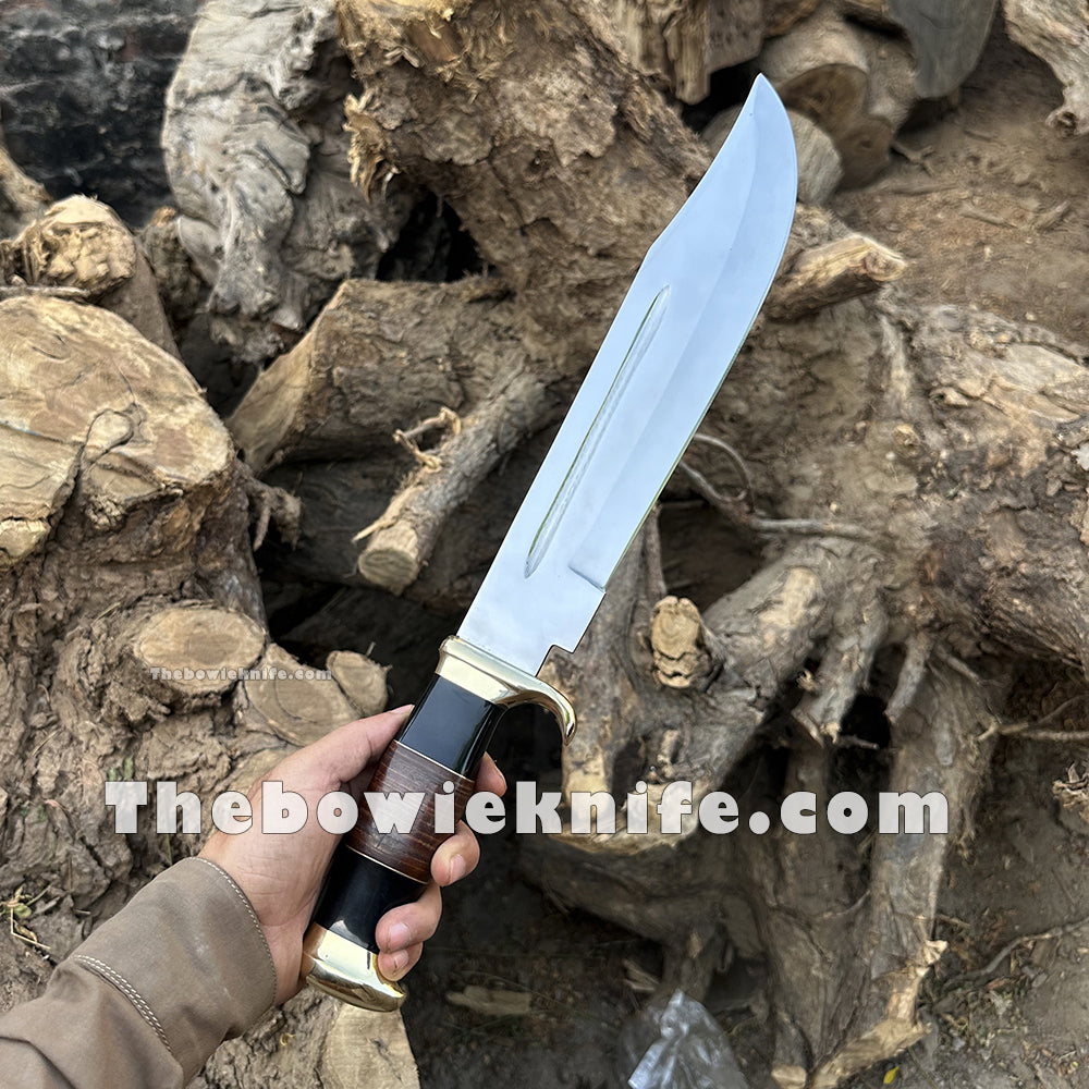 Bowie Knife Handmade Crocodile Dundee Knife Steel Blade With Leather Knife Sheath DK-230