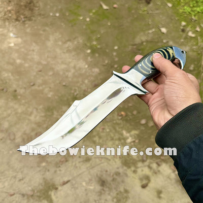 Best Hunting Bowie Knife High Polished Steel Blade Full Tang Wood Handle DK-239