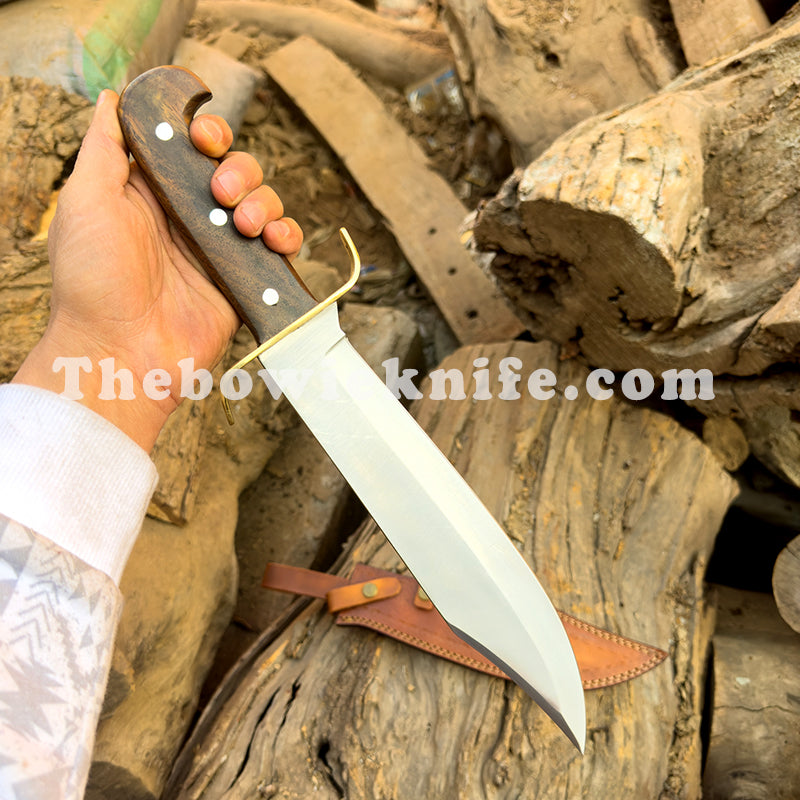 Classic Bowie Knife 16-Inches Full Tang Brass Guard Wood Handle With Steel Pins TBK-1009