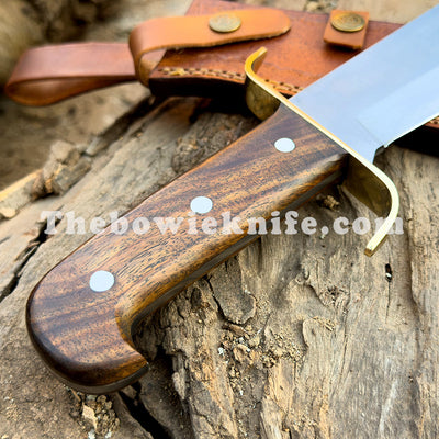 Classic Bowie Knife 16-Inches Full Tang Brass Guard Wood Handle With Steel Pins TBK-1009