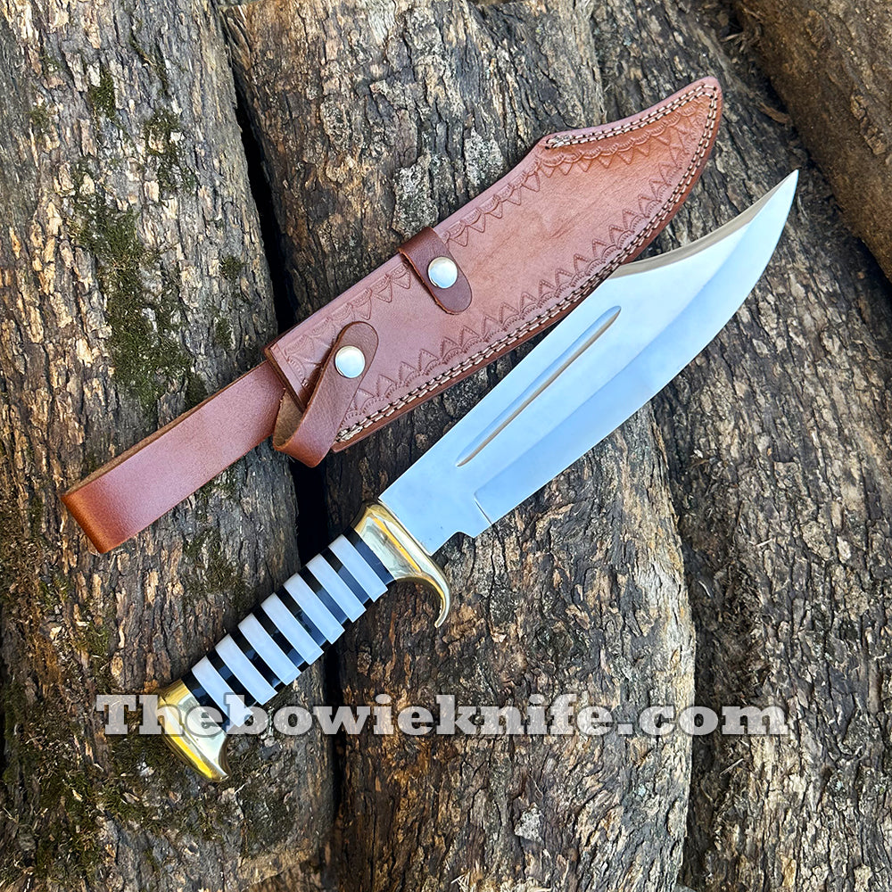 Bowie Knife Steel Blade Black And White Resin Handle Crocodile Dundee Knife Style DK-254