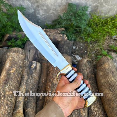 Bowie Knife Steel Blade Black And White Resin Handle Crocodile Dundee Knife Style DK-254
