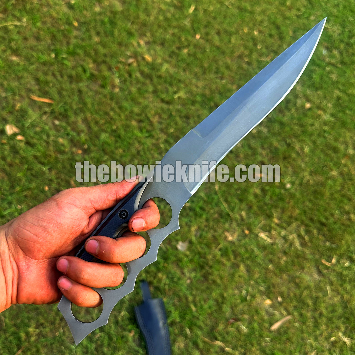 Custom Handmade Knuckle Style Hunting Knife With Leather Sheath