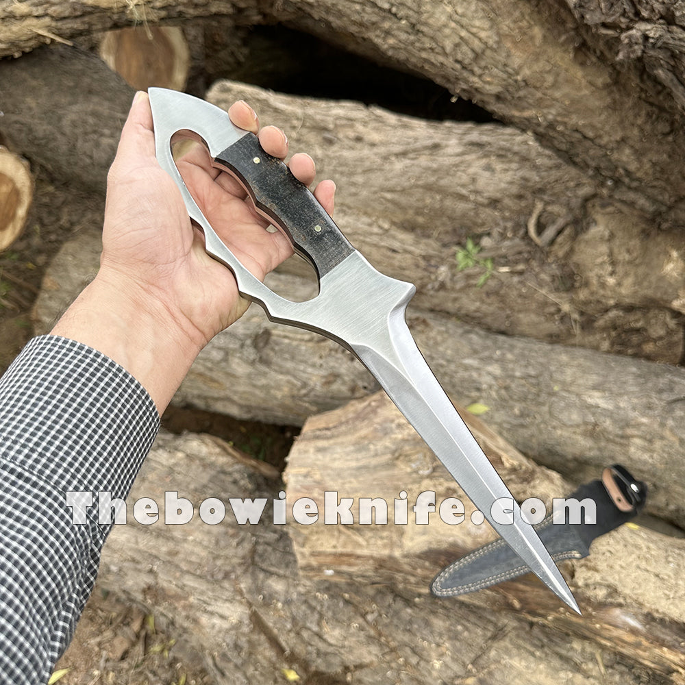 Handmade Trench Knife Bull Horn Handle With Knife Sheath TBK-1018