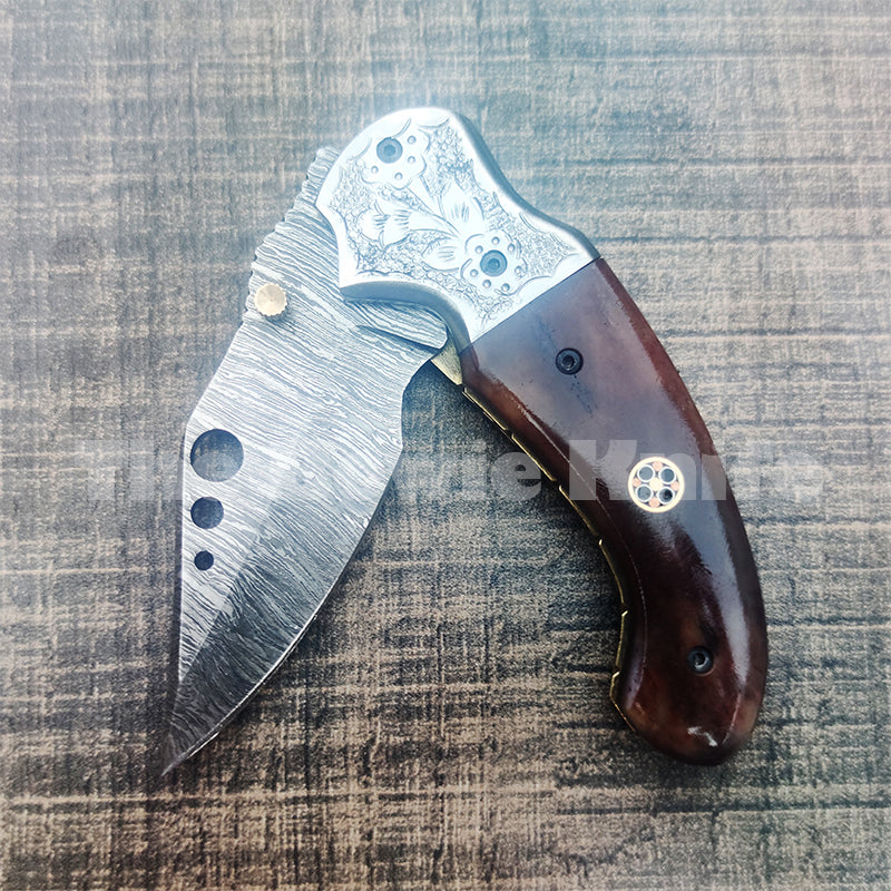 Custom Handmade Damascus Best Folding Knife FK-011 – The Bowie Knife