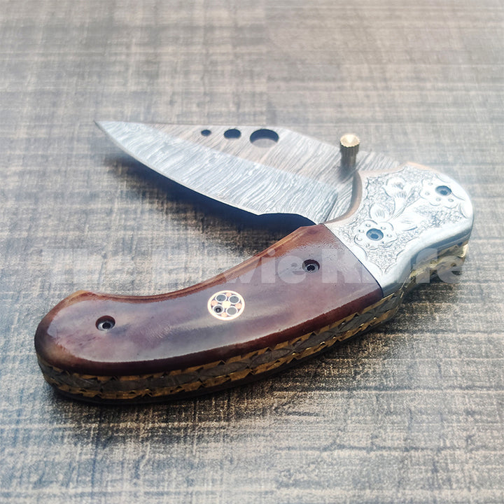 Custom Handmade Damascus Best Folding Knife FK-011 – The Bowie Knife