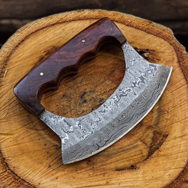 Handmade Damascus Steel Kitchen Ulu Knife Chef Pizza Cutter DK-135