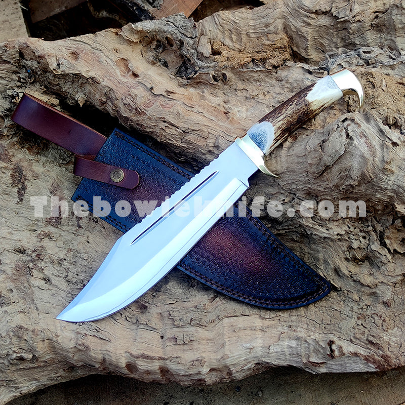 Bowie Knife High Polished Antler Handle DK-194