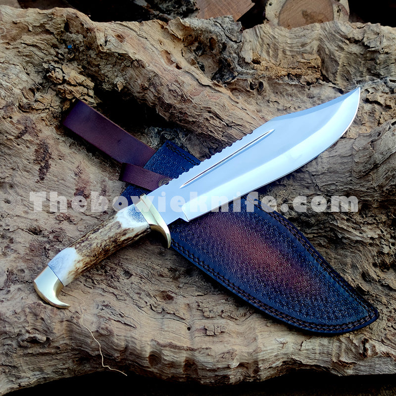 Bowie Knife High Polished Antler Handle DK-194