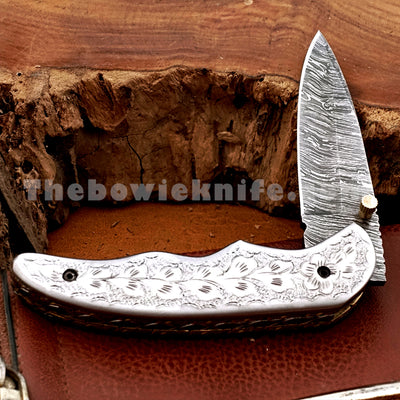 Damascus Blade Folding Pocket Knife FK-025