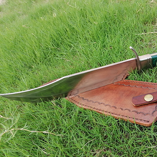 Couteau Bowie De Survie Fait Main - Lame D2, Manche En Bois De Cerf, Fourreau Inclus