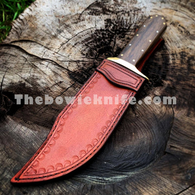 Handmade Custom Bowie Knife Full Tang Blade Wood Handle DK-214