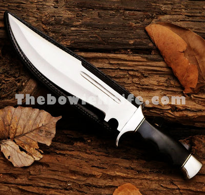 Bowie Knife 440c Steel Bull Horn Handle Dk-186