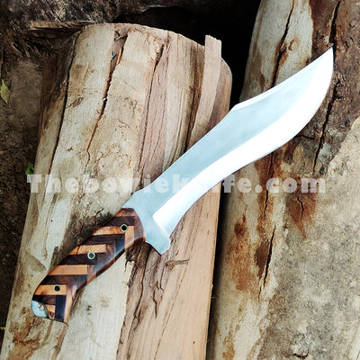 Bowie Knife Wood Craft Handle With Leather Sheath DK-169