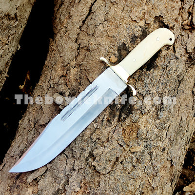 Bone Handle Bowie Knife With Leather Sheath DK-174