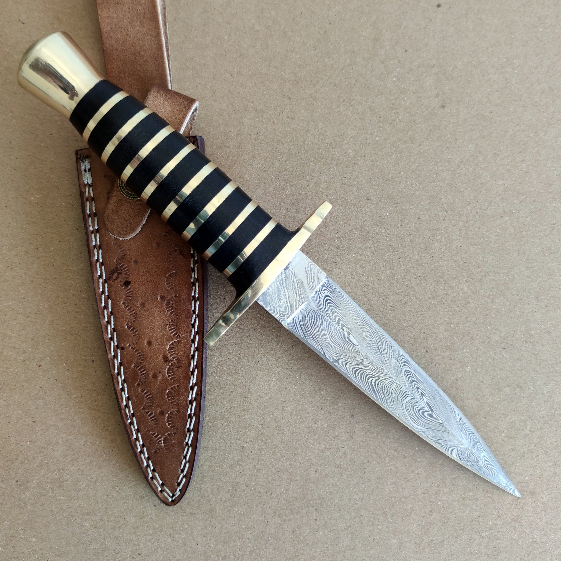 Dagger Knife Fixed Blade Damascus Knife DK-016 – The Bowie Knife