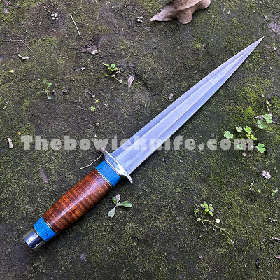 Custom Dagger Knife Steel Guard Leather And Raisin Handle DK-211