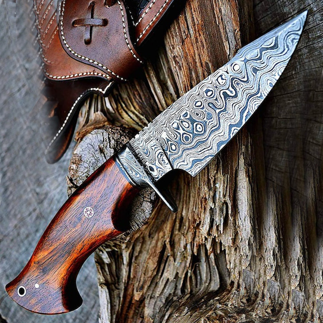 KMK-001 Handmade Damascus Steel store Bowie Knife