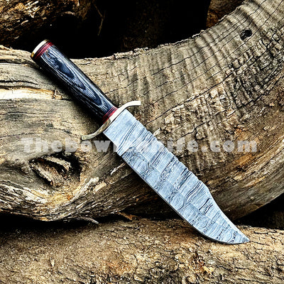 Damascus Knife Handmade Wood Handle Bowie Knife DK-203