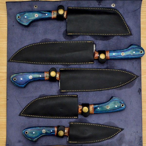 Custom Kitchen Knives Damascus Steel Chef Knife Set CKS-019