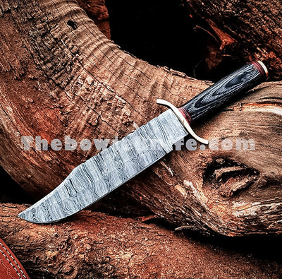 Damascus Knife Handmade Wood Handle Bowie Knife DK-203