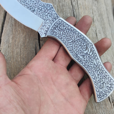 engraved bowie knife