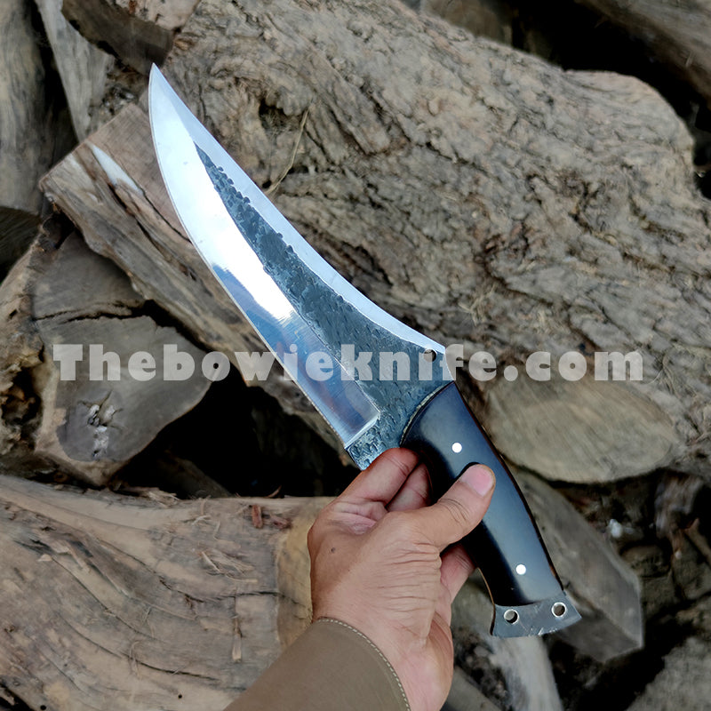 Custom Hunting Bowie Knife Bull Horn Handle DK-184