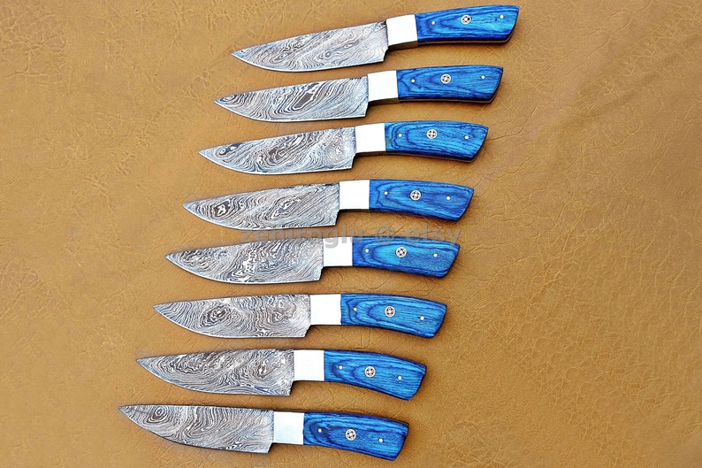 Handmade Damascus Steel Steak Knives Set