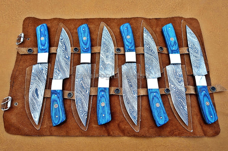Handmade Damascus Steel Steak Knives Set