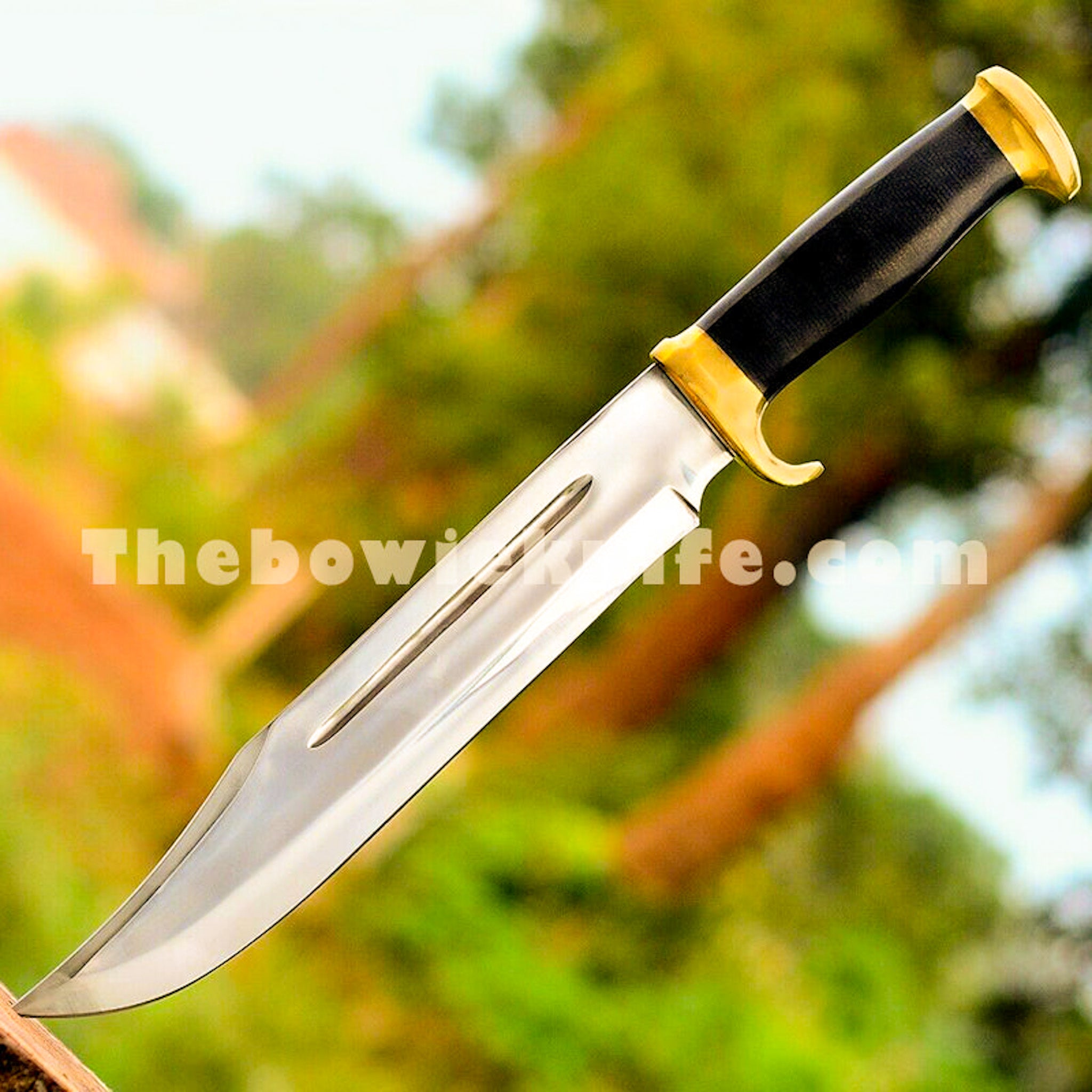 Bowie Knife Crocodile Dundee Knife Bull Horn Handle DK205 The Bowie Knife