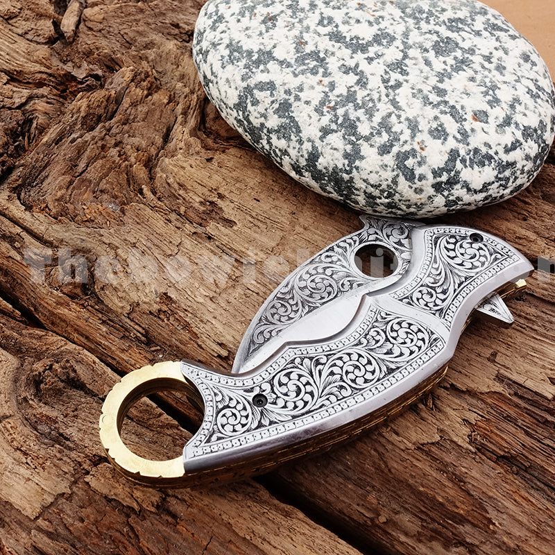 Karambit Folding Knife Engraved Pocket Knife FK-035