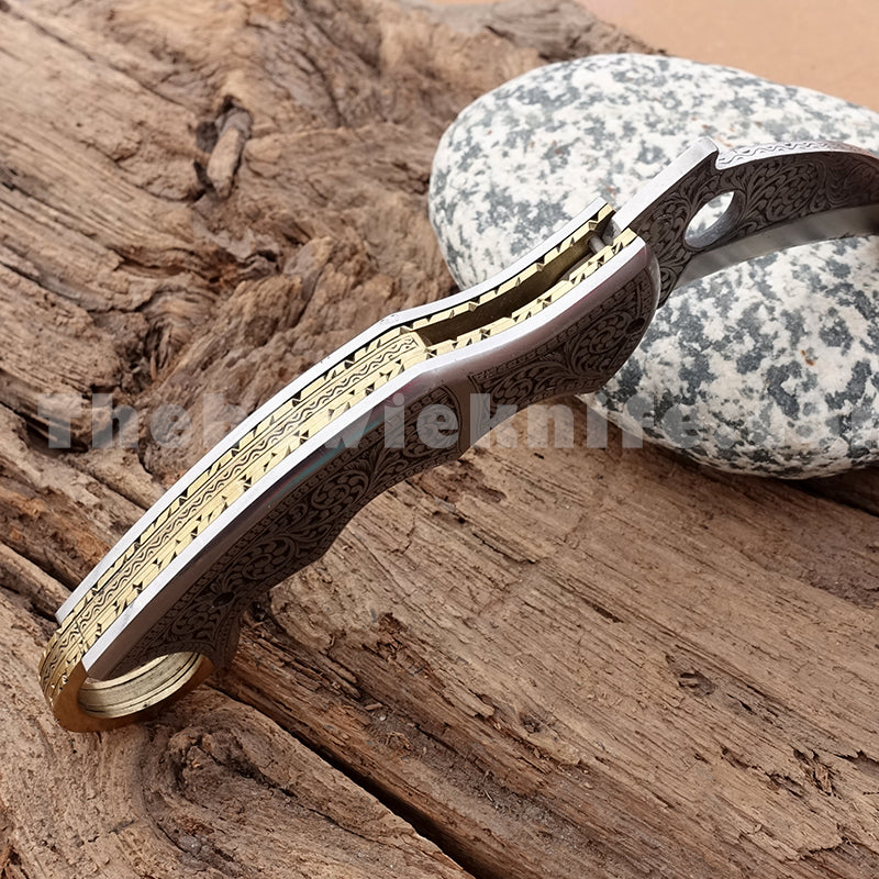 Karambit Folding Knife Engraved Pocket Knife FK-035