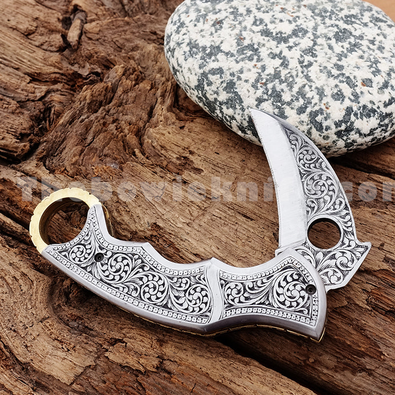 Karambit Folding Knife Engraved Pocket Knife FK-035